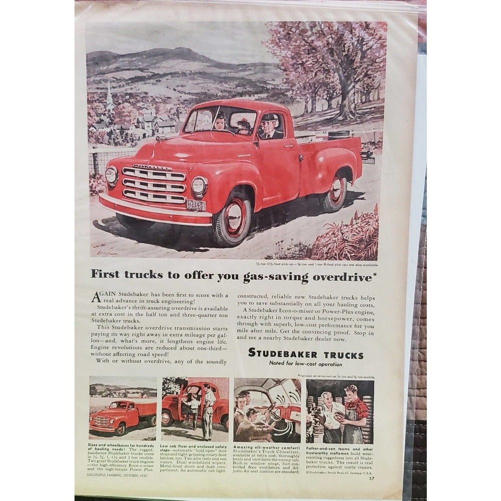 Studebaker Trucks Magazine Ad 1950